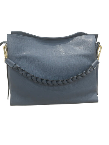 Braided Handle Tote - Dusty Blue