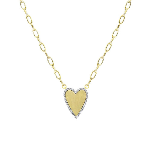 Pave Edge Heart Necklace
