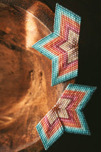 Beaded Star Earrings - Turquoise