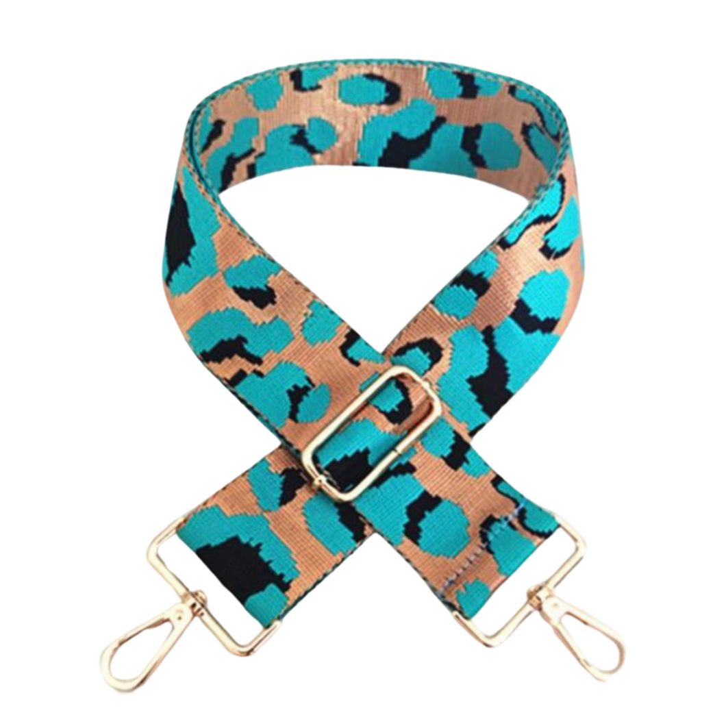 Crossbody Strap - Leopard (Turquoise)