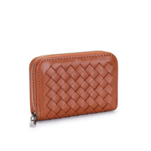 Woven Mini Wallet - Brown