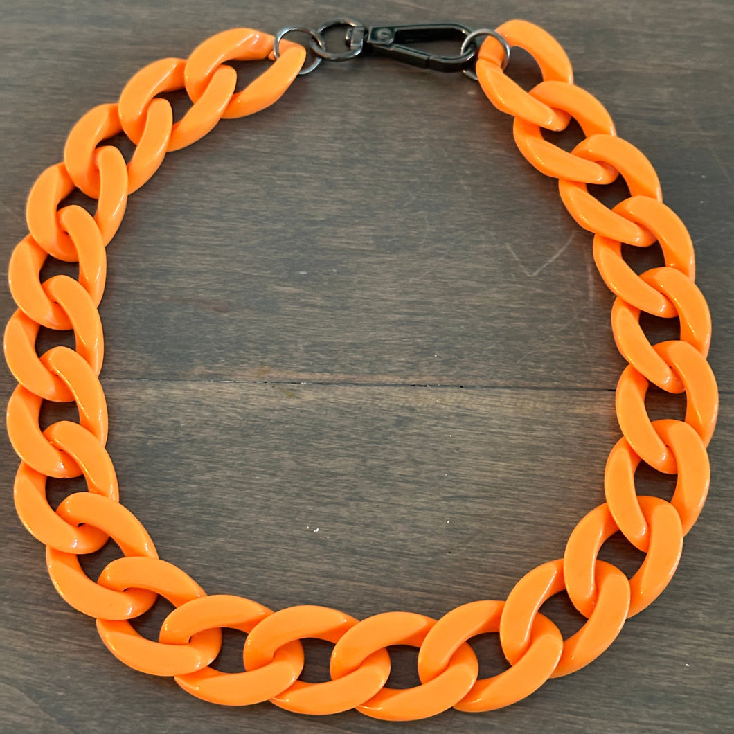 Lucite Chain Collar - Orange