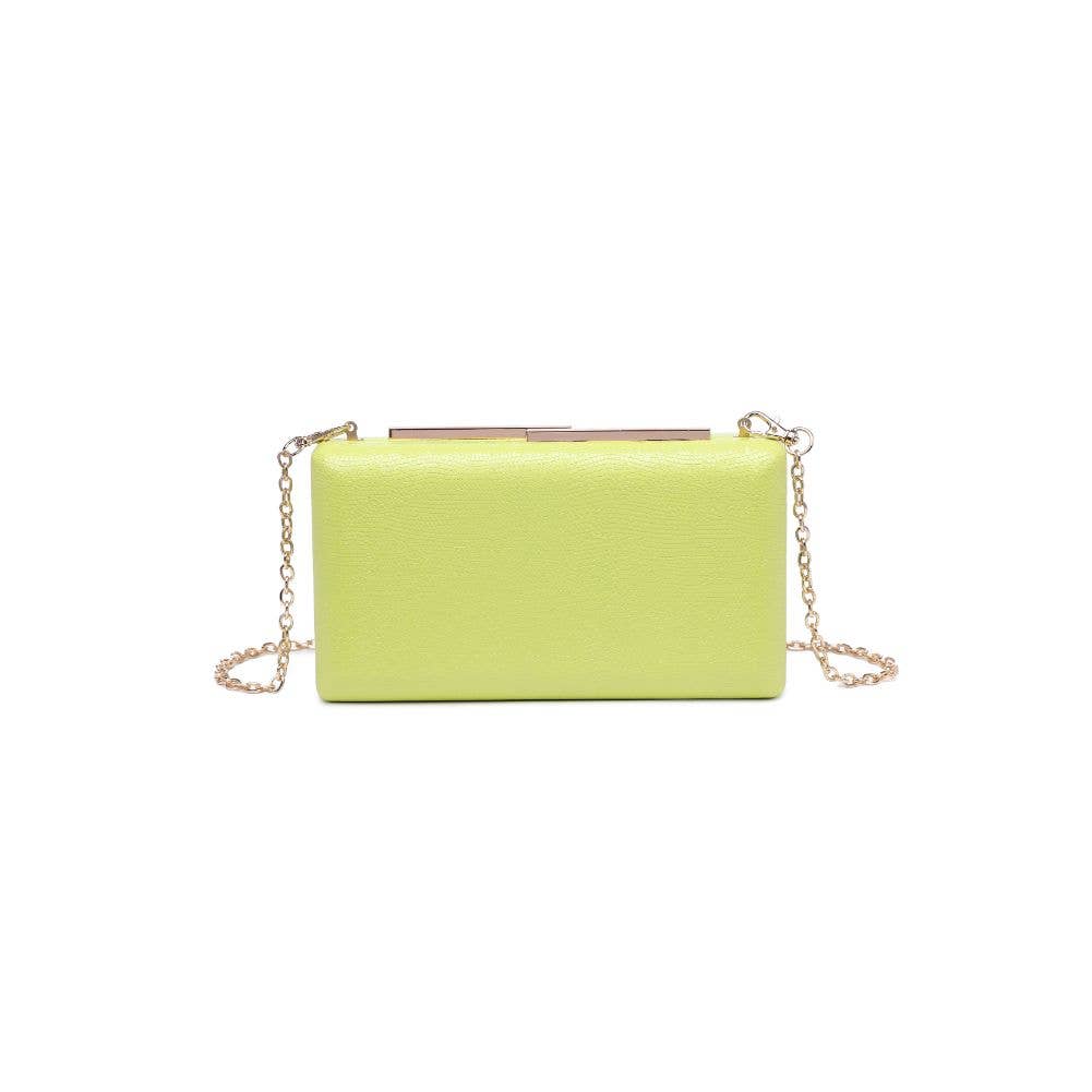 Embossed Snake Box Clutch - Citron