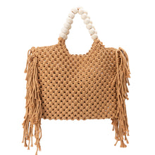 Fringed Crocheted Tote - Cream