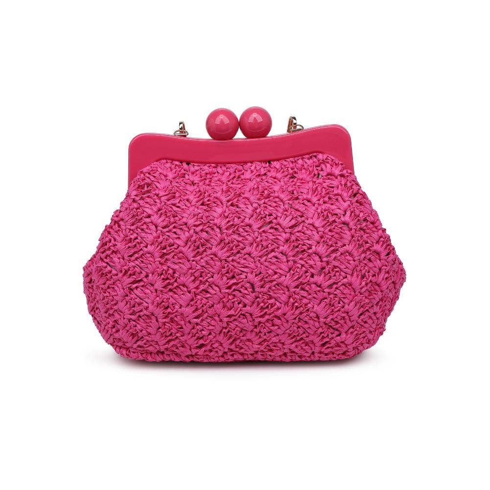Woven Frame Clutch - Pink