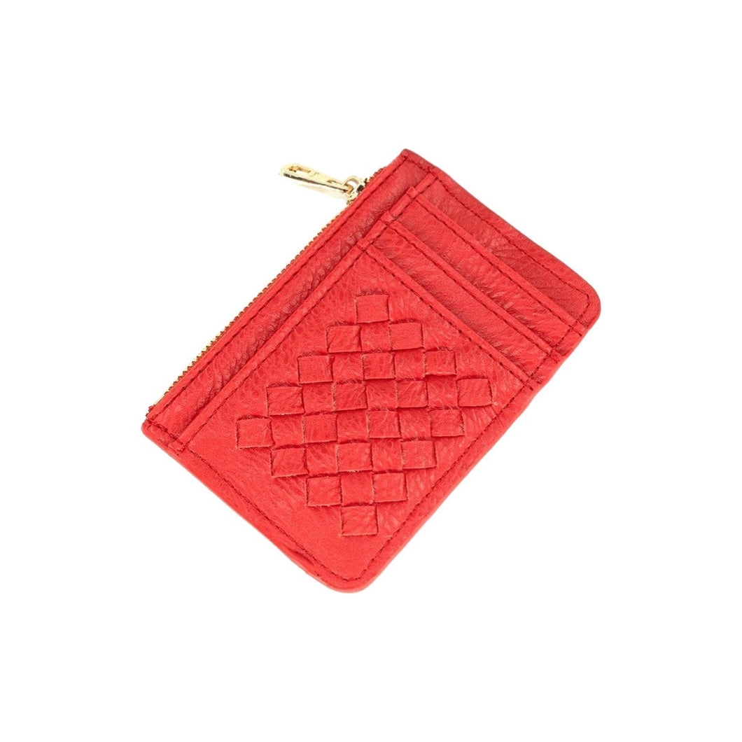 Woven Mini Wallet - Red