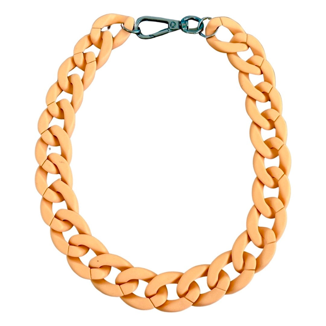 Silicone Chain Collar - Apricot