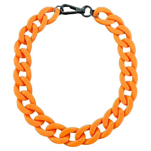 Silicone Chain Collar - Orange