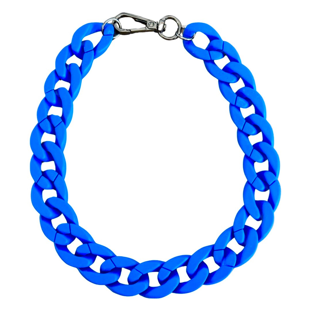 Silicone Chain Collar - Cobalt