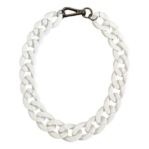 Silicone Chain Collar - White