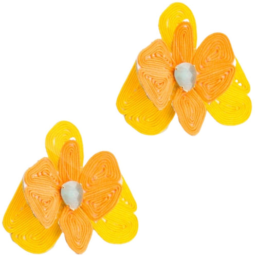 Corded Floral Stud - Maize
