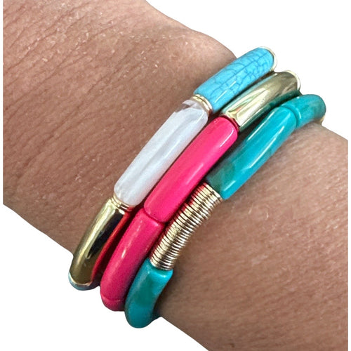 Lucite Tube Stretch Bracelet (3 colors)
