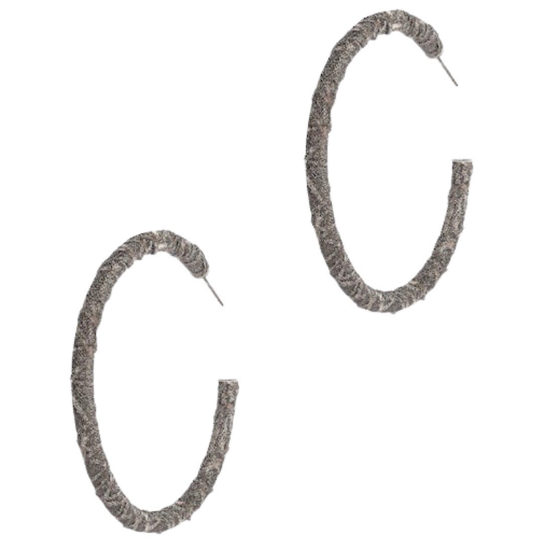 Metallic Hoops (Large) - Gunmetal