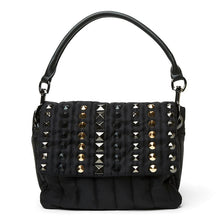 Puffer Front Flap Convertible - Studded Black