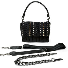 Puffer Front Flap Convertible - Studded Black