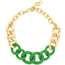 Lucite Link Statement Necklace - Apricot
