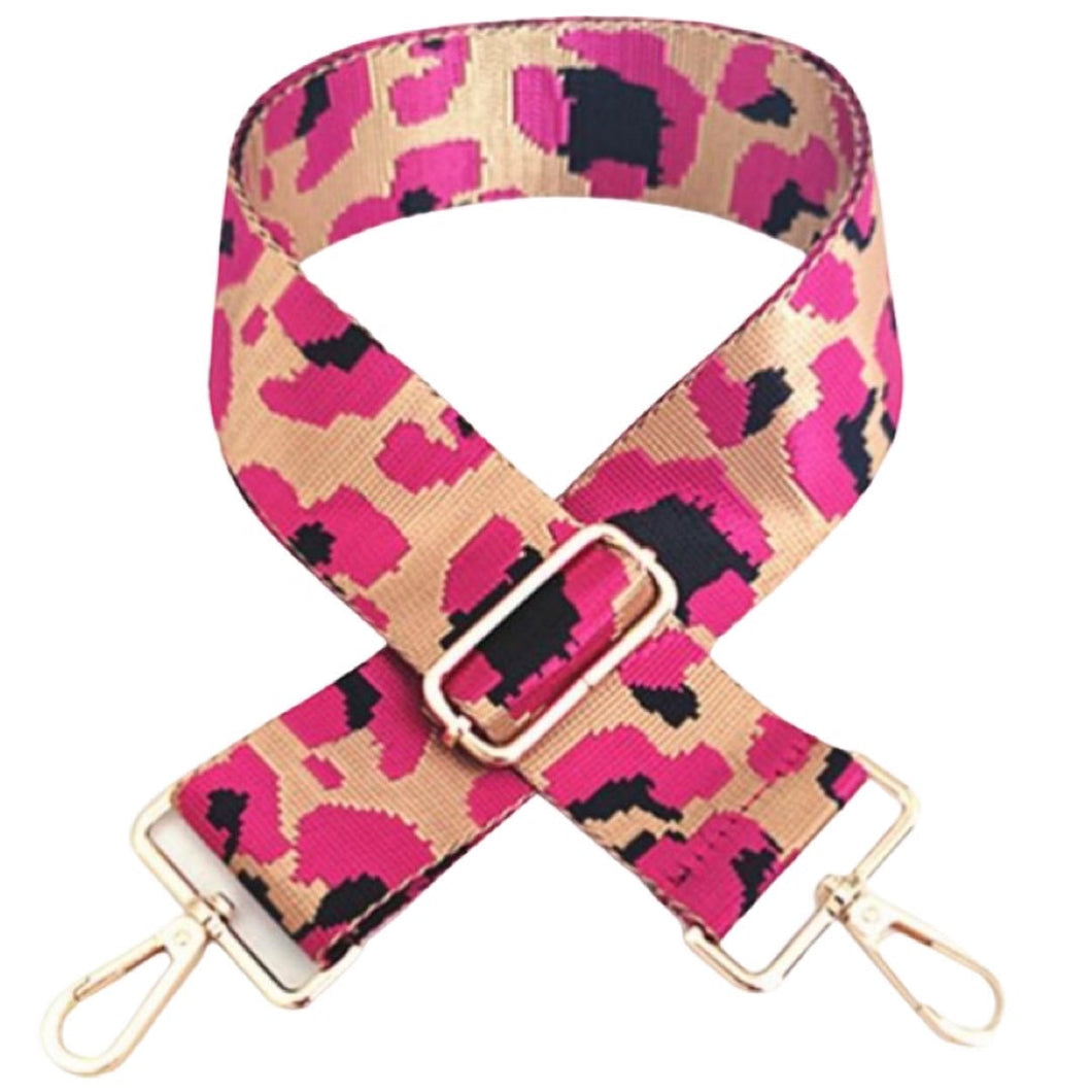 Crossbody Strap - Leopard (Hot Pink & Gold)