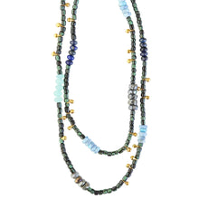 Long Gemstone Necklace - Silver Mix